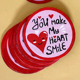 Heart Smile Patch – Woven Iron-on Patches, Pack of 10