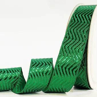 1 inch color metallic ribbon Green ribbon from Littl Ribbons