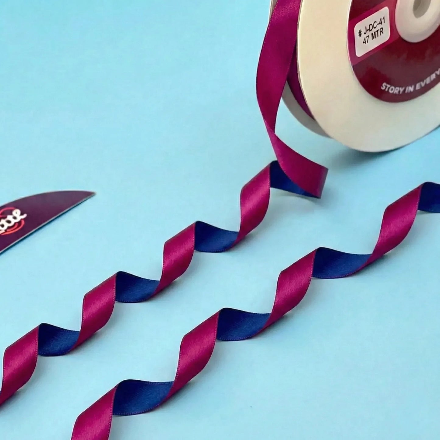 12mm-the jodhpuri royal - fuchsia & cobalt blue dual tone ribbon littl