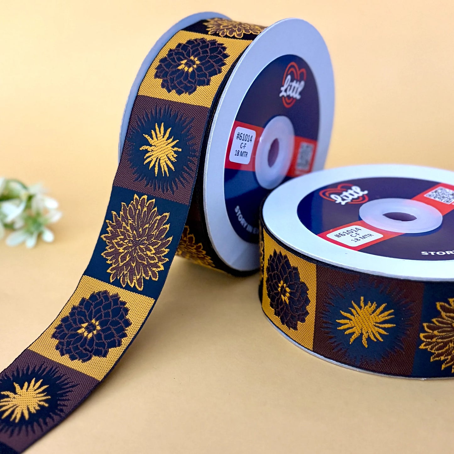 ribbon-lace border 1 inch satin weave multiple colors suits garments 61014-littl