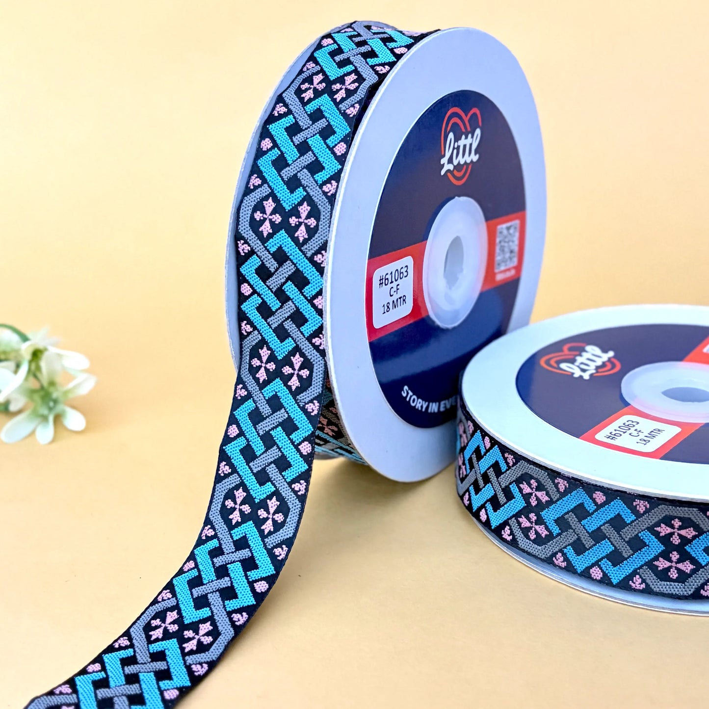 ribbon-saree lace border 1 inch 18m celtic satin weave ribbon 61063-littl