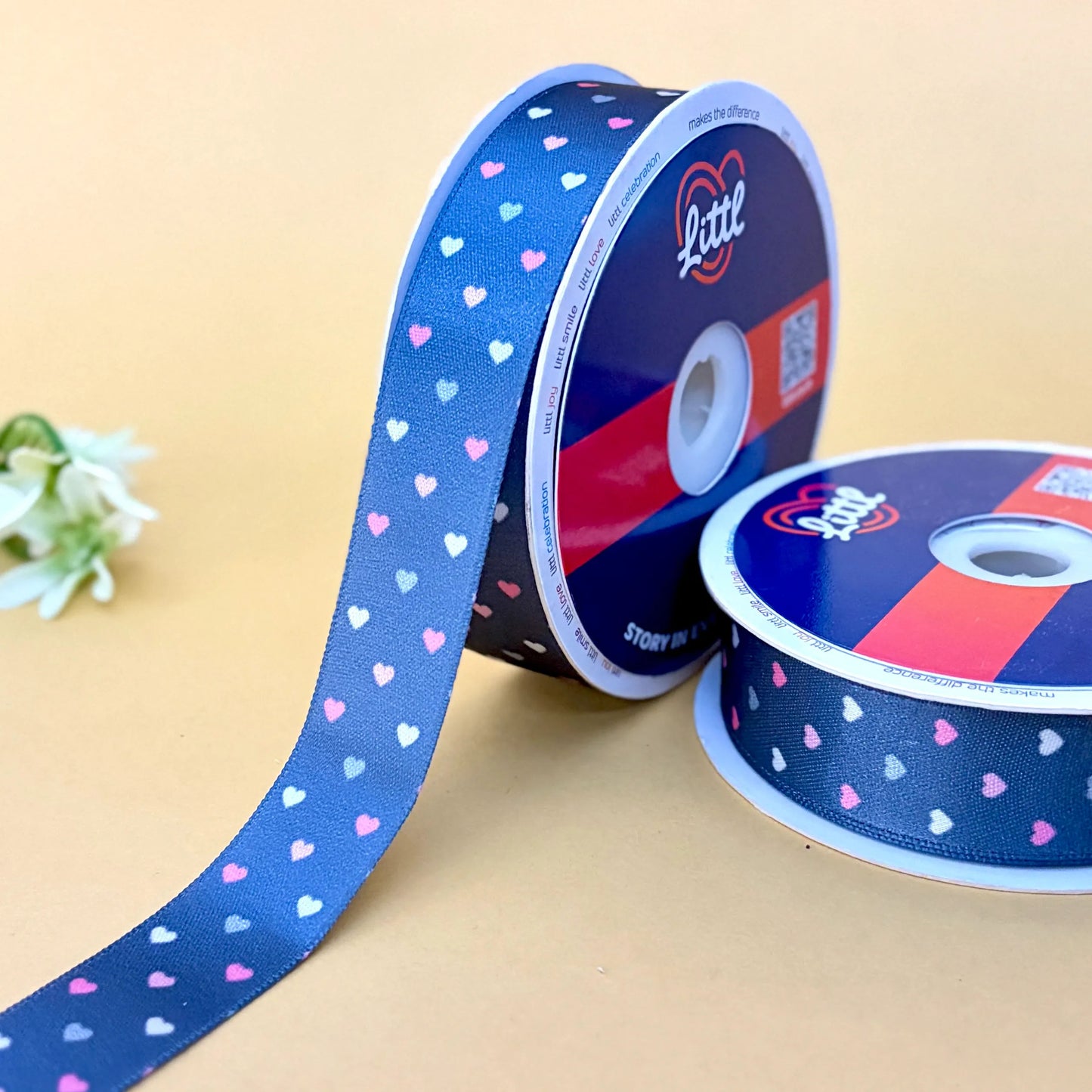 -pink satin ribbon 25mm 23m pack single face gift wrapping craft-littl