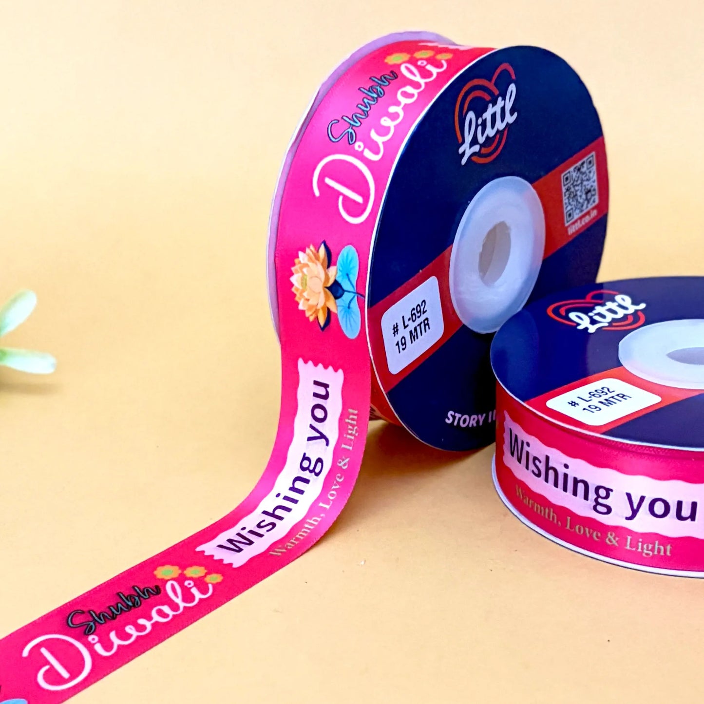 ribbon-printed ribbon - diwali ribbon (l692 to l694)-littl ribbons