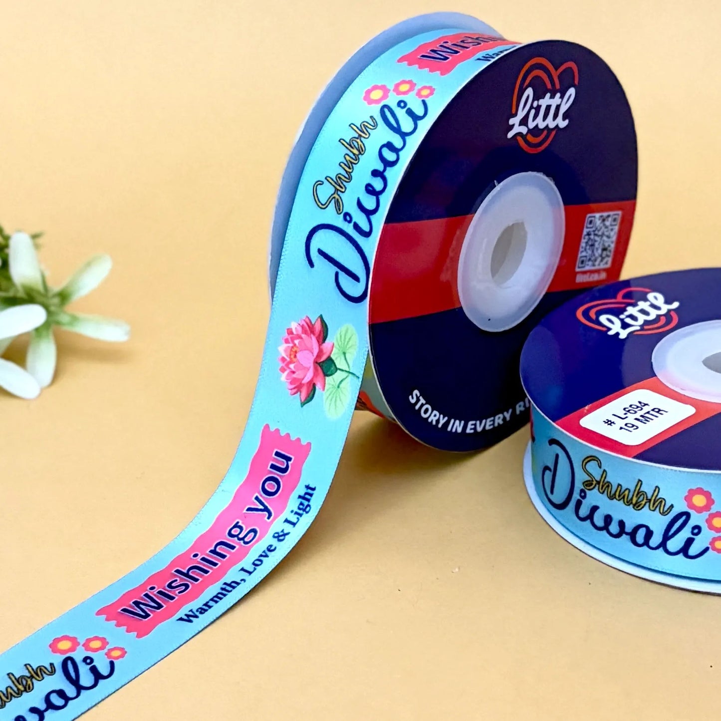 ribbon-printed ribbon - diwali ribbon (l692 to l694)-littl ribbons