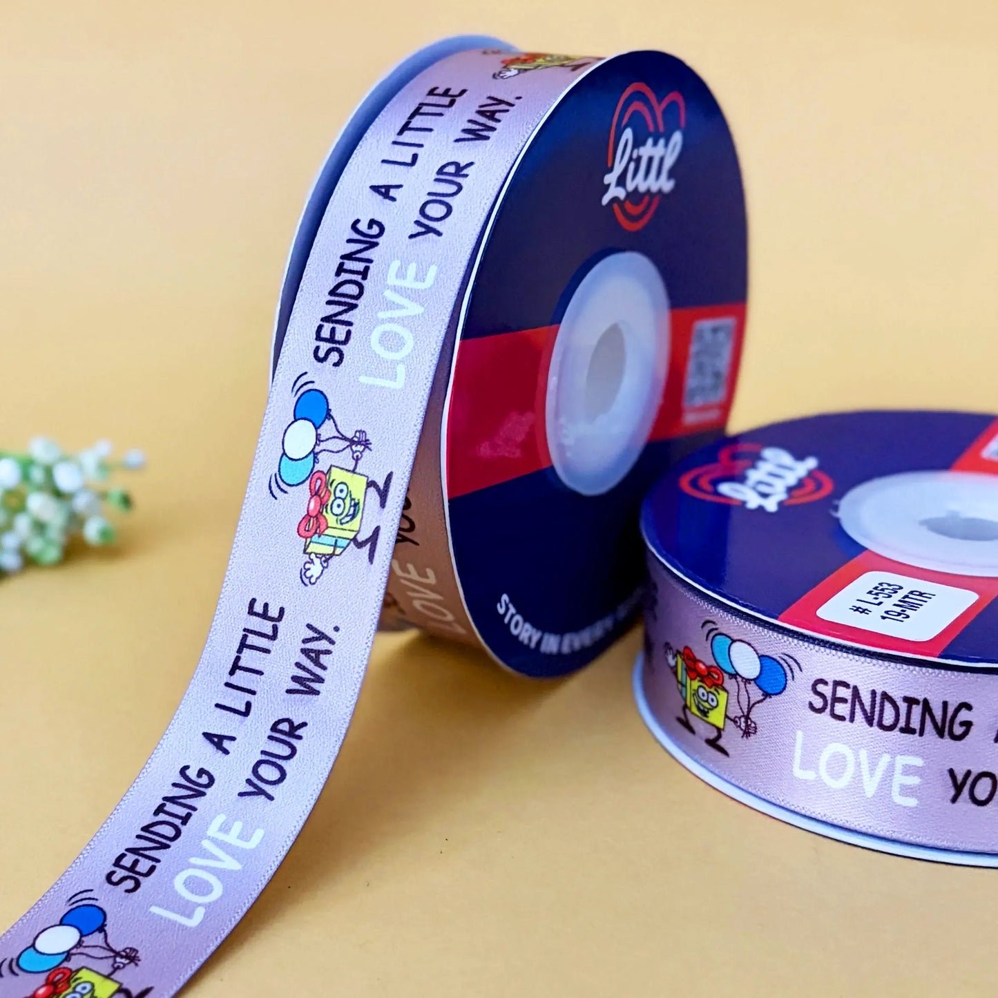 ribbon-grey-best wishes ribbon (l542 to l553)-littl ribbons