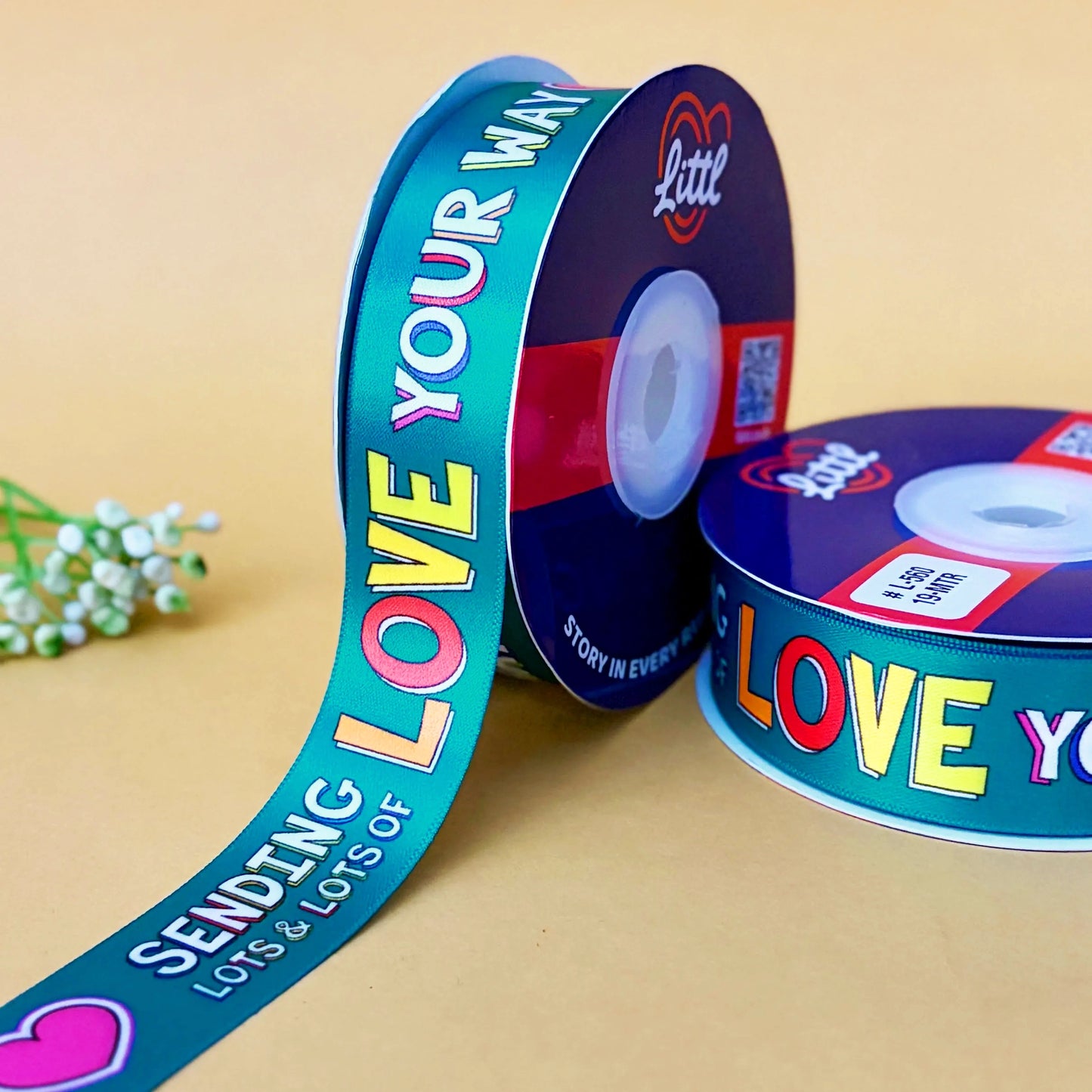 ribbon-printed ribbon - best wishes ribbon (l554 to l565)-littl ribbons