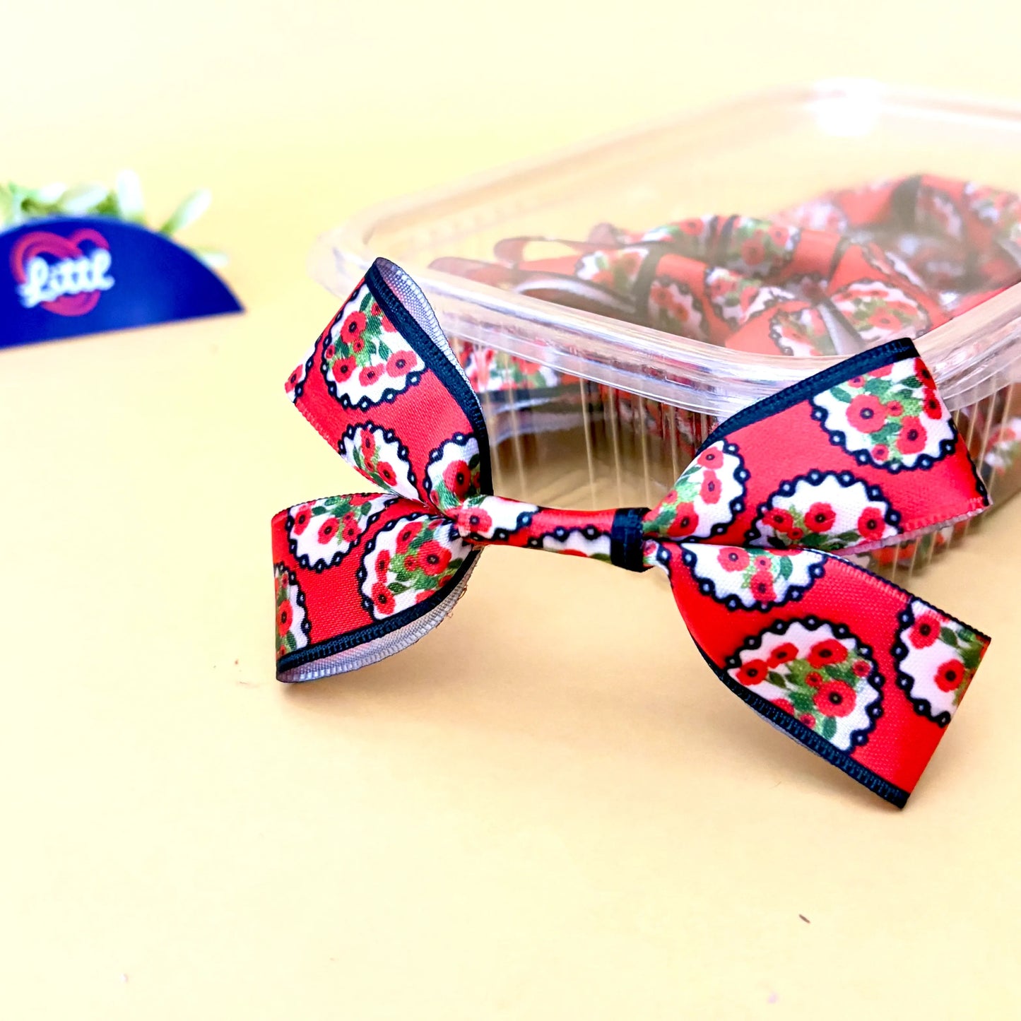 ribbon bow-ribbon bow 10 pcs pack readymade red black satin trousseau-littl