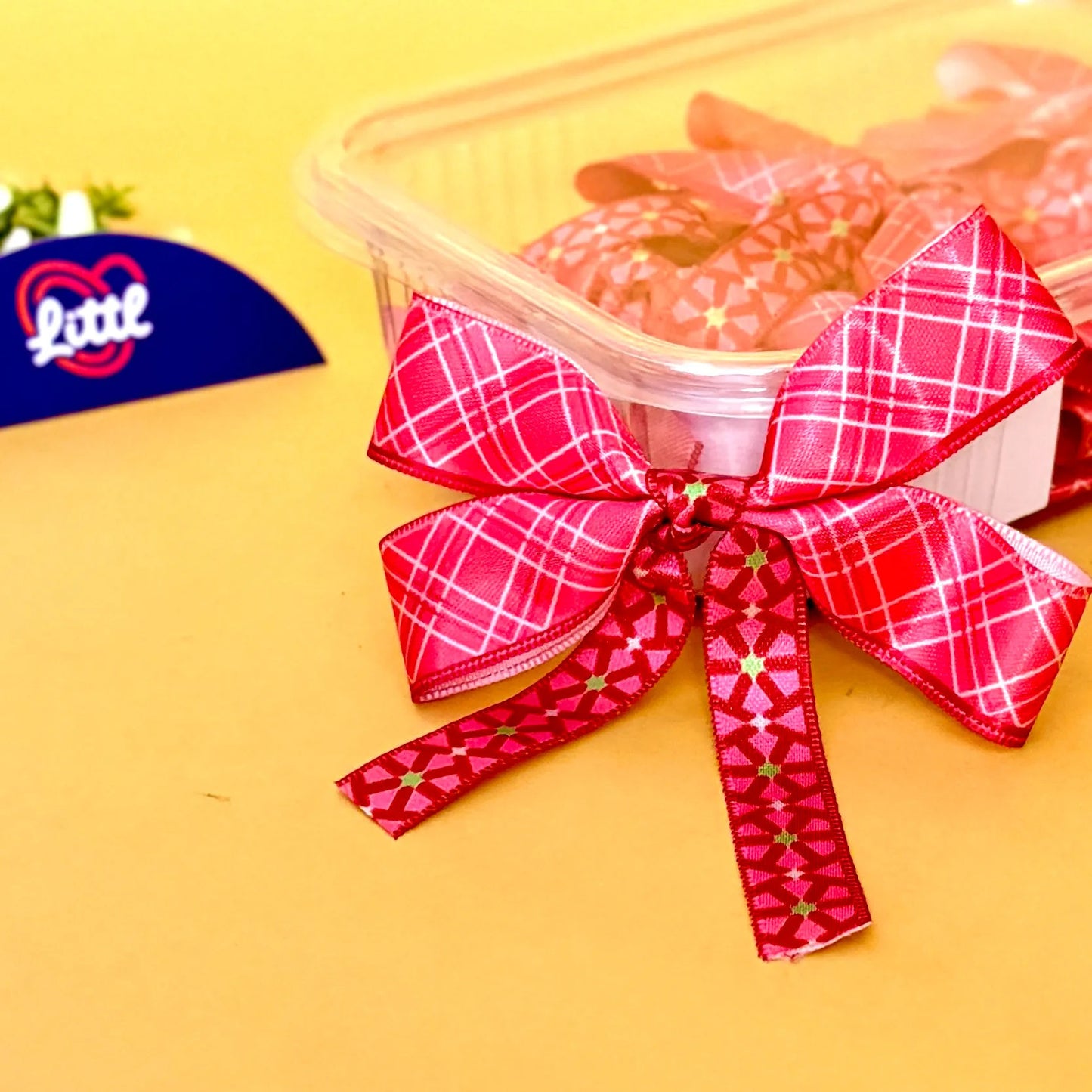 ribbon bow-ribbon bow 10 pcs pack tail readymade pastel red brown satin craft-littl