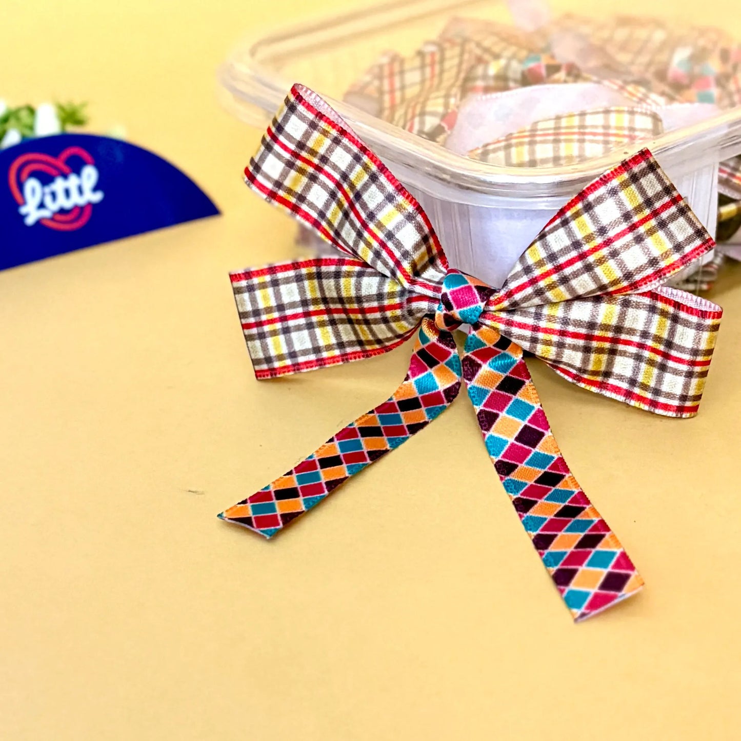 ribbon bow-ribbon bow 10 pcs pack tail readymade pastel red brown satin craft-littl