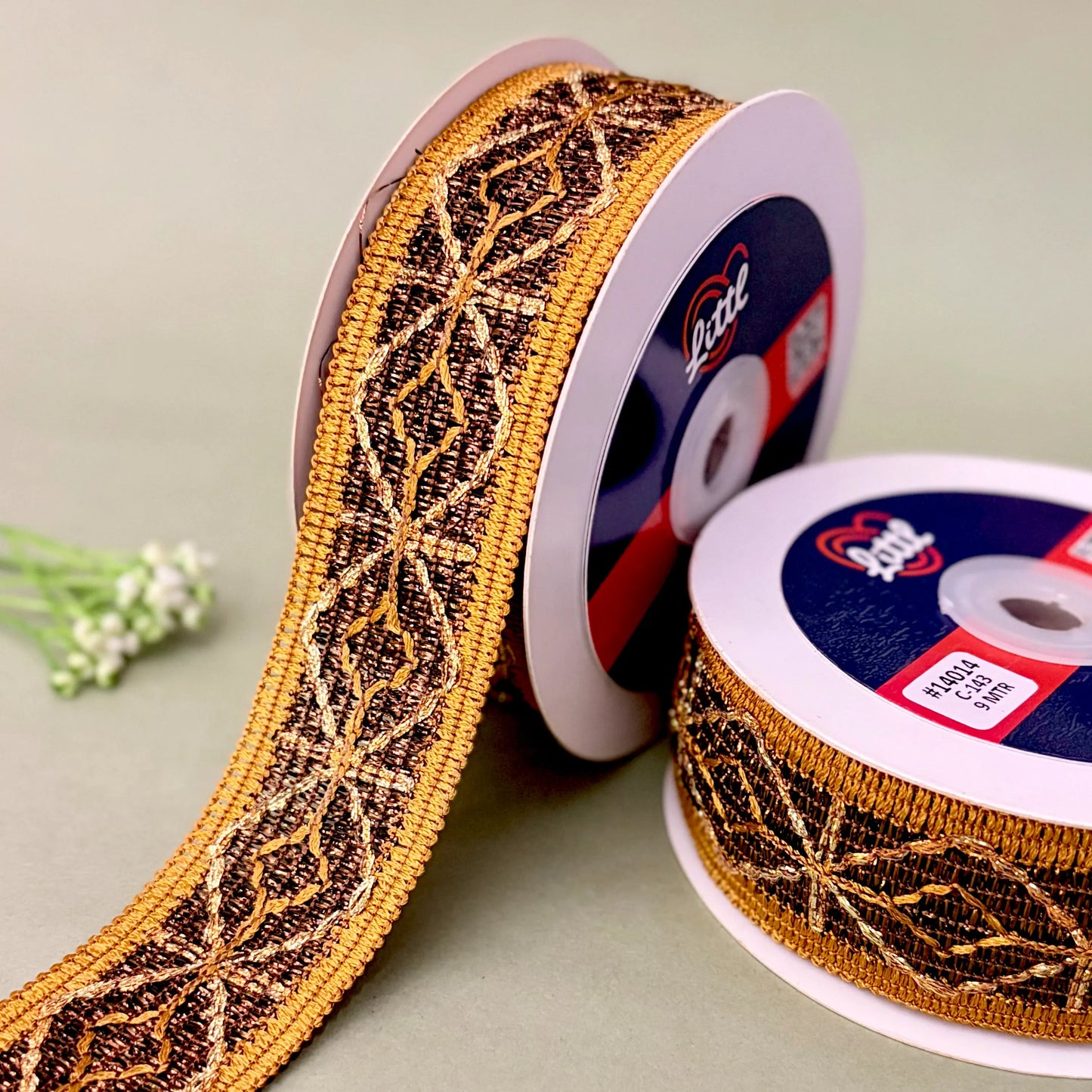 lace-mustard-color crochet lace-14014-littl