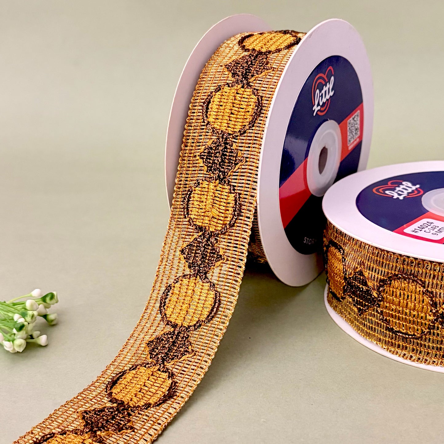 lace-mustard-color crochet lace-14024-littl