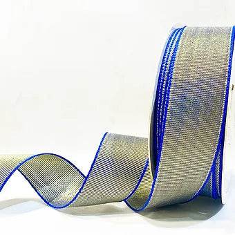 1 inch color net metallic ribbon Blue ribbon from Littl Ribbons