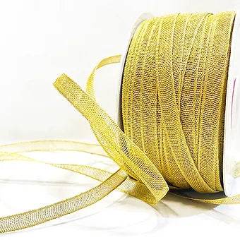 1/4 inch gold and silver net ribbon-54 meters-8234 Gold ribbon from Littl Ribbons