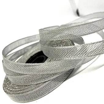 1/4 inch gold and silver net ribbon-54 meters-8234 Silver ribbon from Littl Ribbons