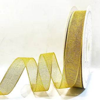 1/2 inch gold and silver net ribbon-36 meters-8233 Gold ribbon from Littl Ribbons