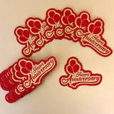 Anniversary Balloon Patch – Woven Iron-on Patches, Pack of 10