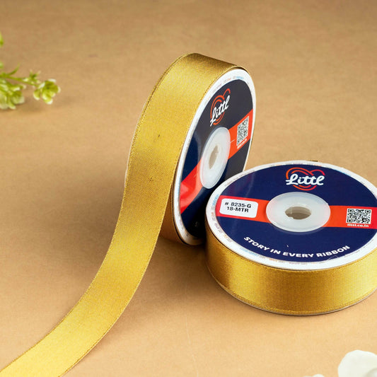 1 inch Satin Metallic ribbon-18 meters-8235 Gold ribbon from Littl Ribbons