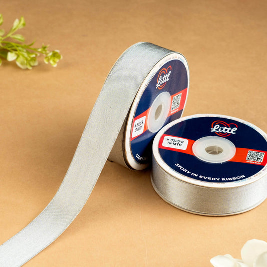 1 inch Satin Metallic ribbon-18 meters-8235 Silver ribbon from Littl Ribbons