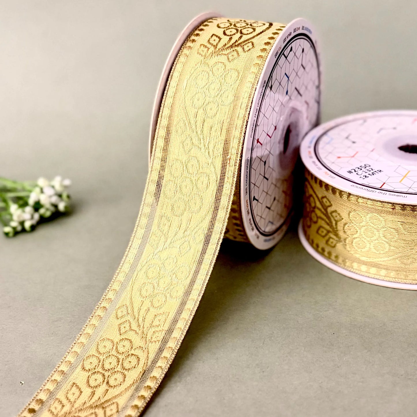 ribbon-ivory-2350-1 inch craft ribbon-18 mtrs-littl ribbons