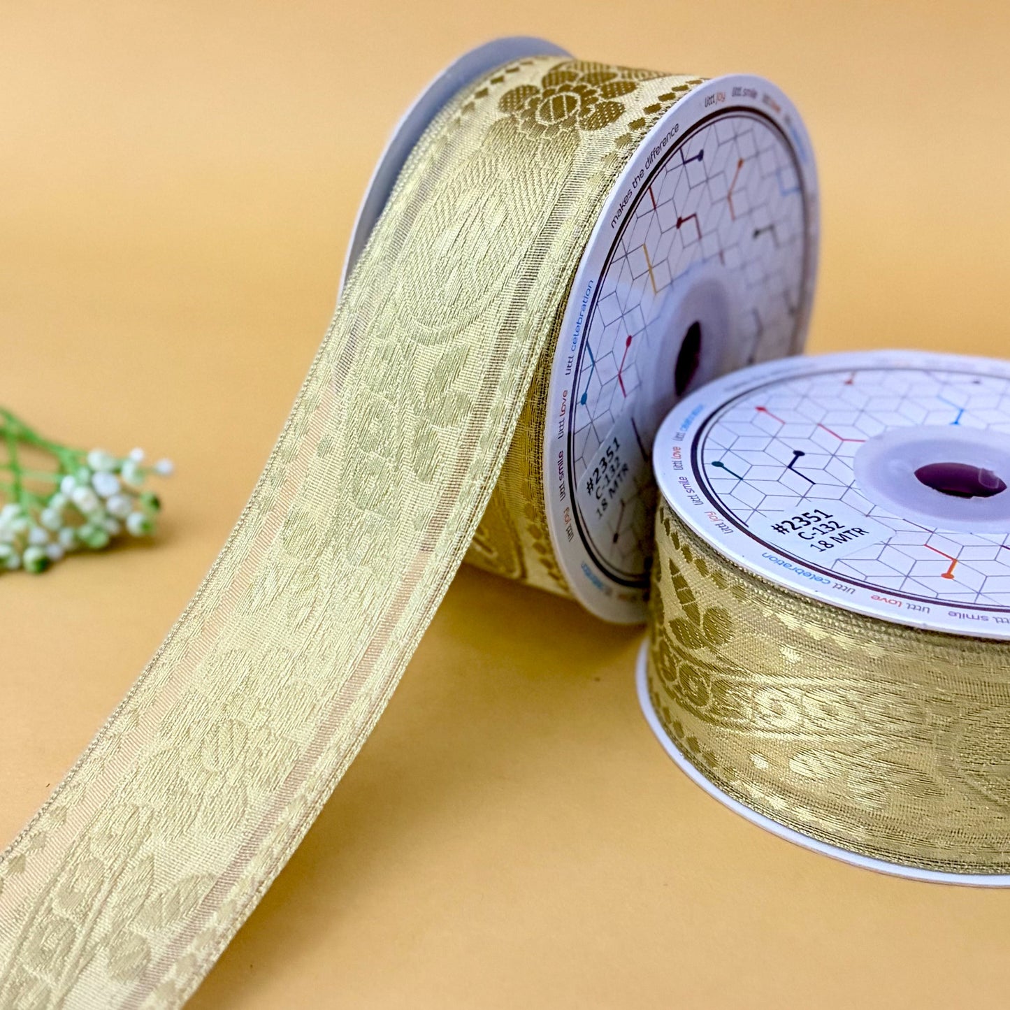 ribbon-ivory-2351-1 inch craft ribbon-18 mtrs-littl ribbons