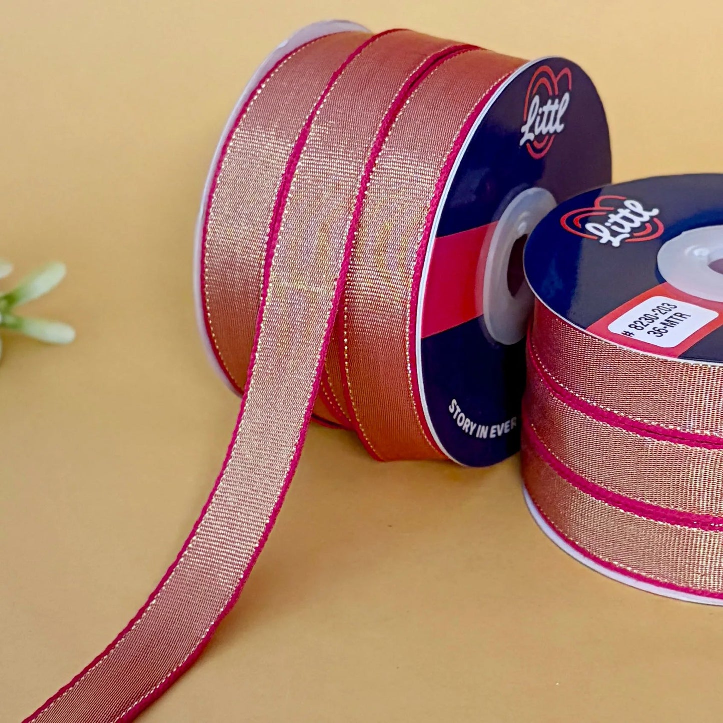 ribbon-fushia-15mm color net metallic ribbon-36 meters - 8230-littl ribbons