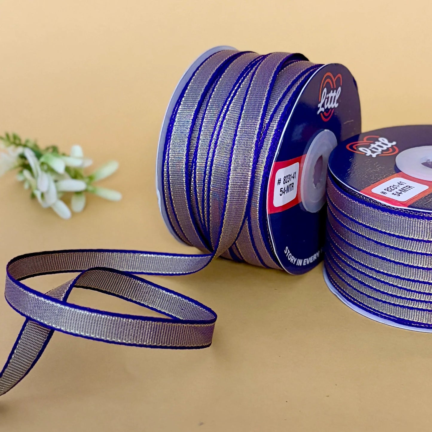 ribbon-purple-8mm color net metallic ribbon-54 meters - 8231-littl ribbons