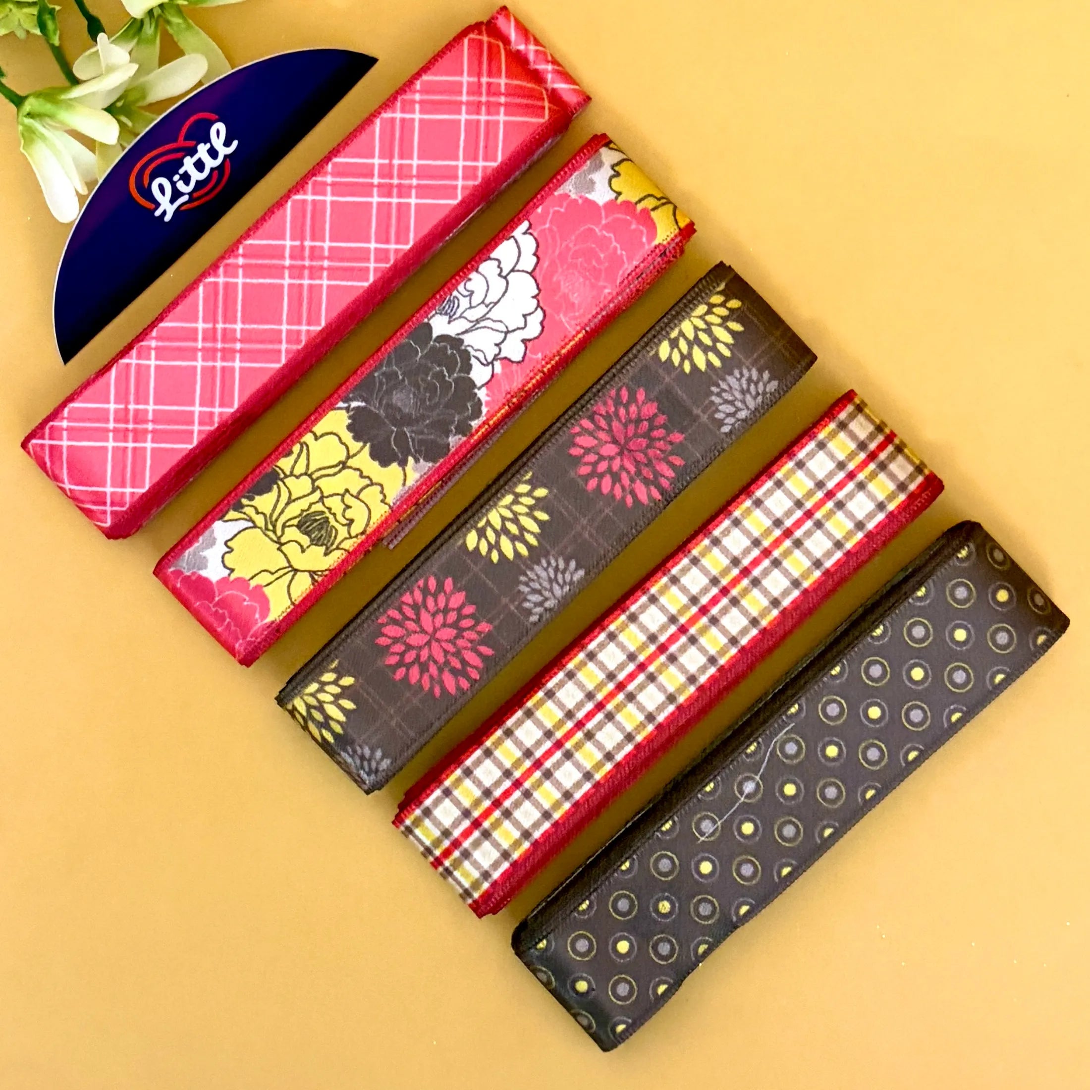 Printed Satin Ribbon Combo Sets for Gift Wrapping | Littl Premium Ribbons