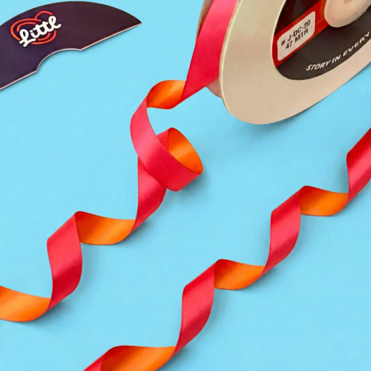 Satin Ribbon 1/2 Inch 47m Orange Rani Two Color Giftwrap   Littl