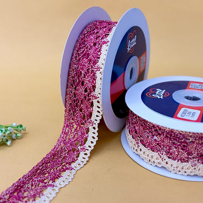 Crochia Lace in multiple colors Fushia Lace from Littl
