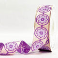 Mandala Circle Woven Gift Ribbon 25mm - Green by Littl India