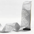 Leheriya Stripe Woven Gift Ribbon 25mm - Grey by Littl India