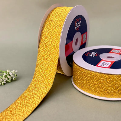 German Metallic Jacquard Ribbon – Premium Heavy Military-Style Braid | 1.5″ Wide | 18m Pack | 61542   Littl