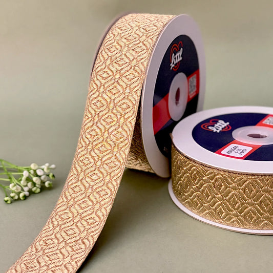 German Metallic Jacquard Ribbon – Premium Heavy Military-Style Braid | 1.5″ Wide | 18m Pack | 61542   Littl