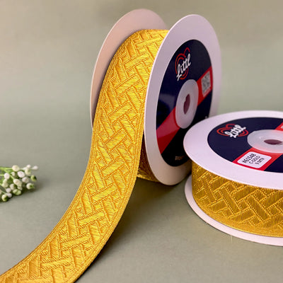 German Metallic Jacquard Ribbon – Premium Heavy Military-Style Braid | 1.5″ Wide | 18m Pack | 61548   Littl