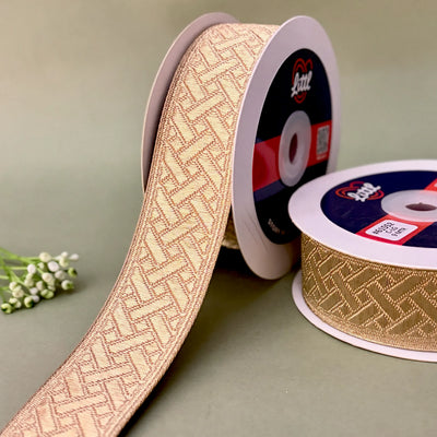 German Metallic Jacquard Ribbon – Premium Heavy Military-Style Braid | 1.5″ Wide | 18m Pack | 61548   Littl