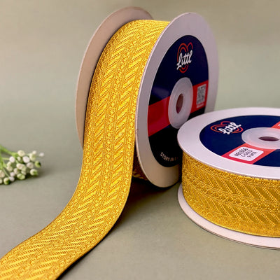 German Metallic Jacquard Ribbon – Premium Heavy Military-Style Braid | 1.5″ Wide | 18m Pack | 61556   Littl