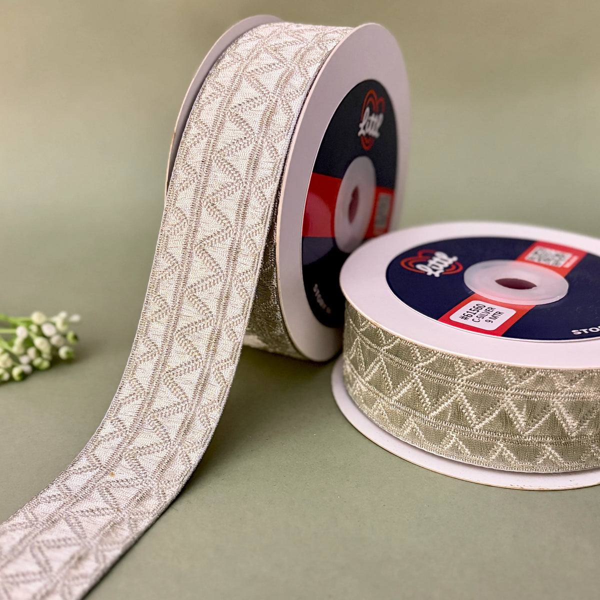 German Metallic Jacquard Ribbon – Premium Heavy Military-Style Braid | 1.5″ Wide | 18m Pack | 61559   Littl