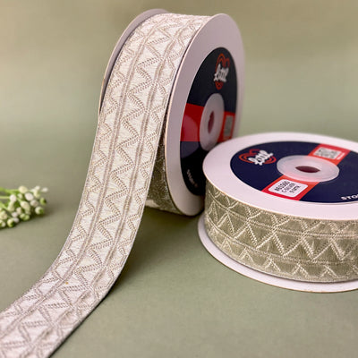 German Metallic Jacquard Ribbon – Premium Heavy Military-Style Braid | 1.5″ Wide | 18m Pack | 61559   Littl