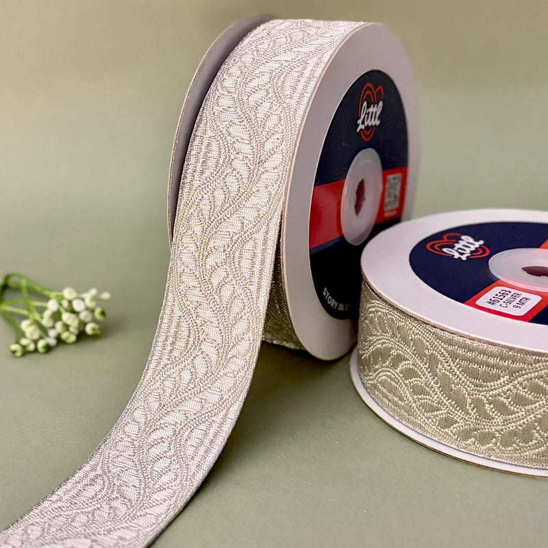 German Metallic Jacquard Ribbon – Premium Heavy Military-Style Braid | 1.5″ Wide | 18m Pack | 61562   Littl