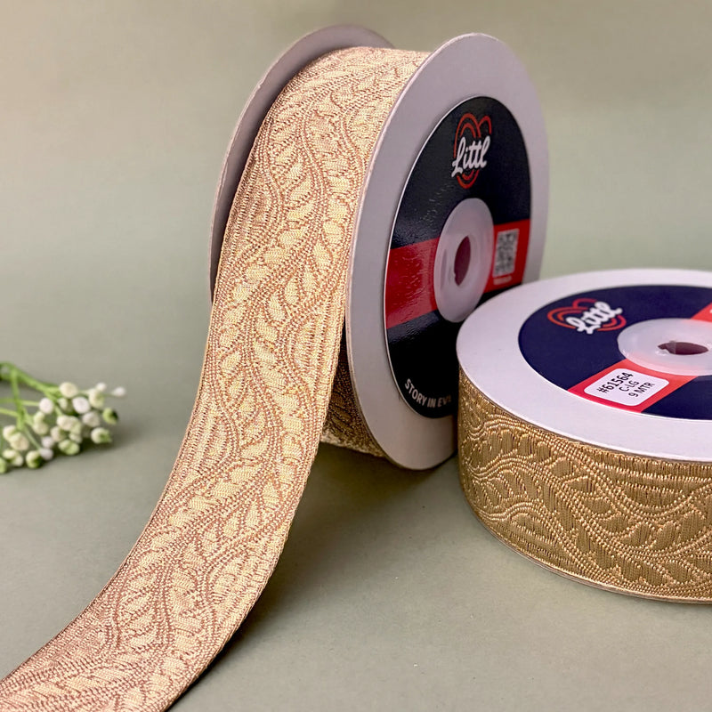 German Metallic Jacquard Ribbon – Premium Heavy Military-Style Braid | 1.5″ Wide | 18m Pack | 61562   Littl