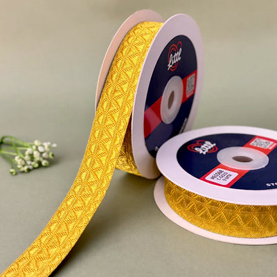 German Metallic Jacquard Ribbon – Premium Heavy Military-Style Braid | 1″ Wide | 18m Pack | 61568   Littl