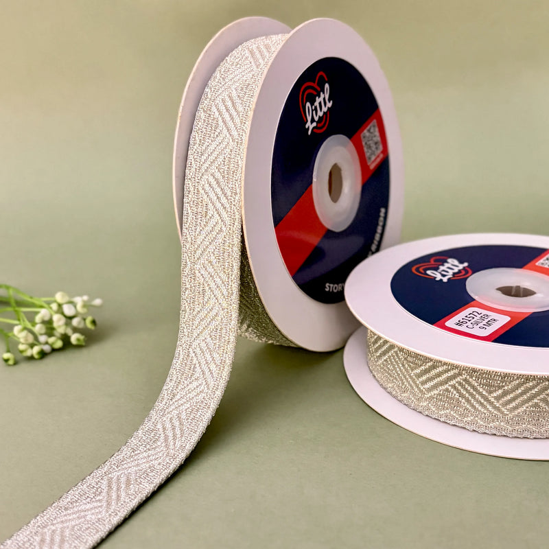 German Metallic Jacquard Ribbon – Premium Heavy Military-Style Braid | 1″ Wide | 18m Pack | 61571   Littl