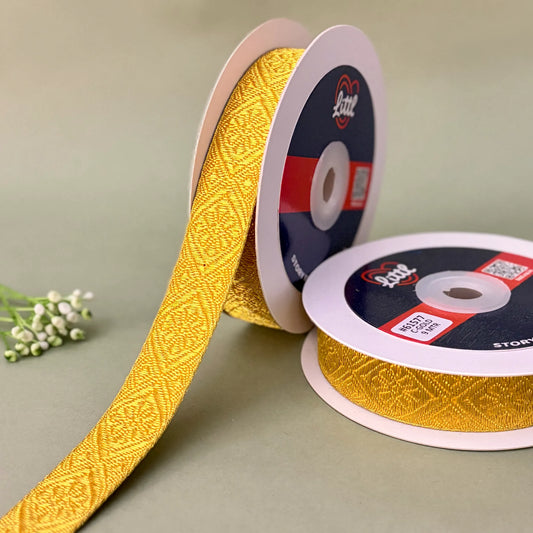 German Metallic Jacquard Ribbon – Premium Heavy Military-Style Braid | 1″ Wide | 18m Pack | 61577   Littl