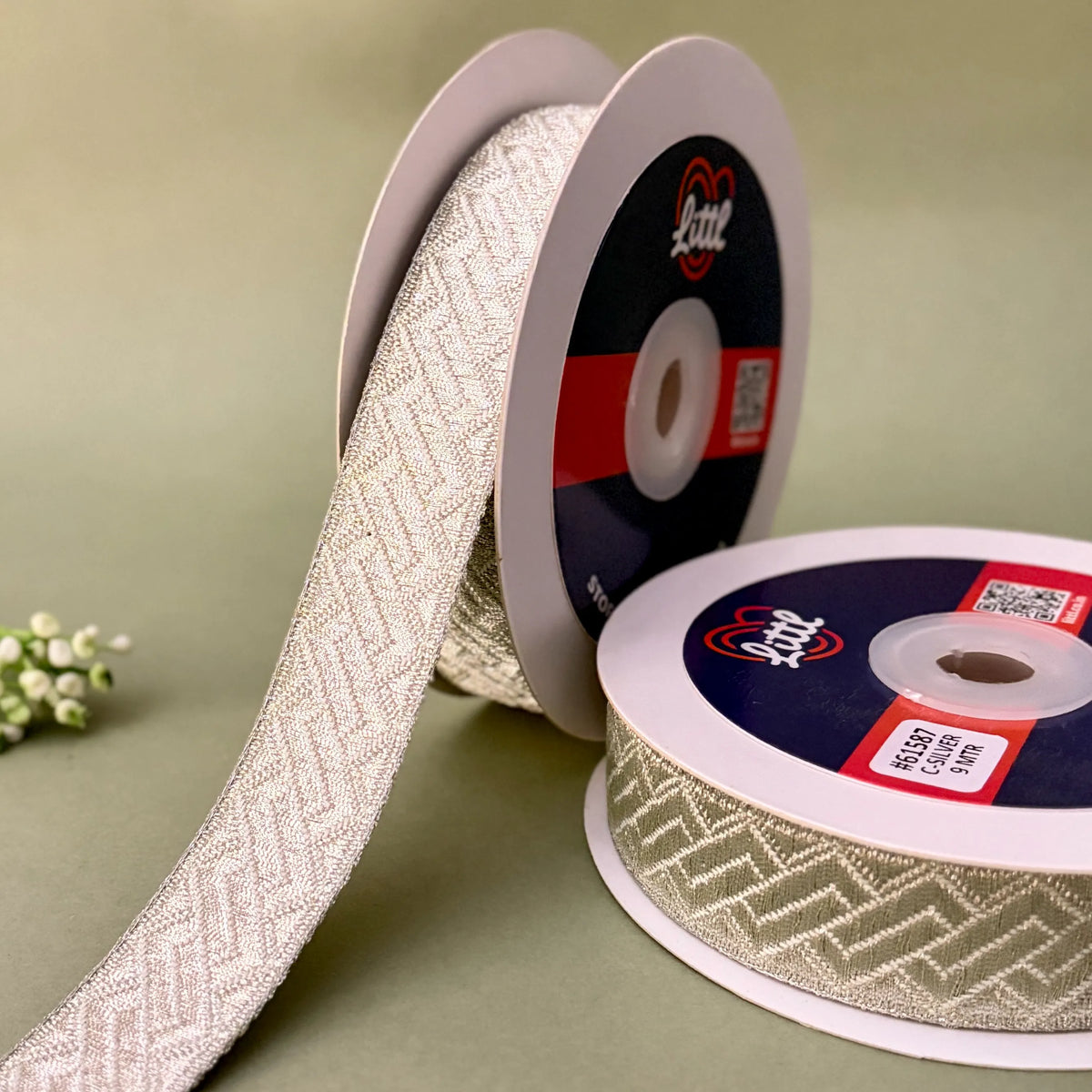 German Metallic Jacquard Ribbon – Premium Heavy Military-Style Braid | 1″ Wide | 18m Pack | 61586   Littl