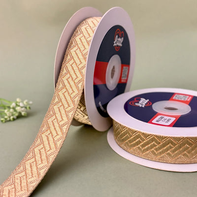 German Metallic Jacquard Ribbon – Premium Heavy Military-Style Braid | 1″ Wide | 18m Pack | 61586   Littl
