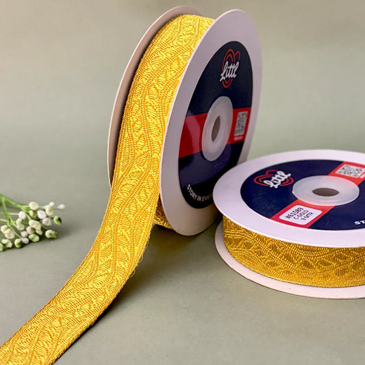 German Metallic Jacquard Ribbon – Premium Heavy Military-Style Braid | 1″ Wide | 18m Pack | 61589   Littl