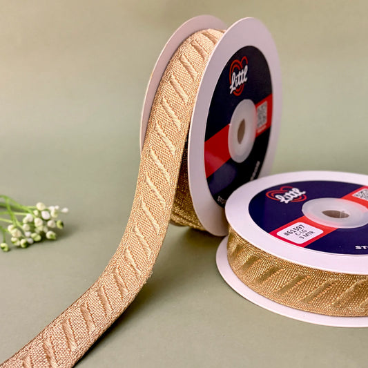 German Metallic Jacquard Ribbon – Premium Heavy Military-Style Braid | 1″ Wide | 18m Pack | 61595   Littl