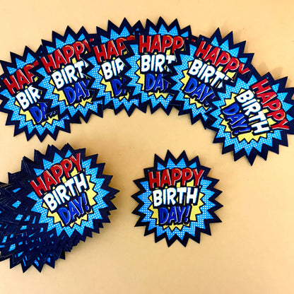 --Woven "Happy Birthday" Iron-On Patch for Gifting-Littl