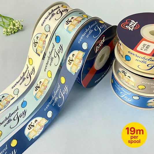 Decorative printed ribbon for Its a Boy occasion