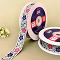 Gulabi Bagh Woven Gift Ribbon 25mm - Pink by Littl India